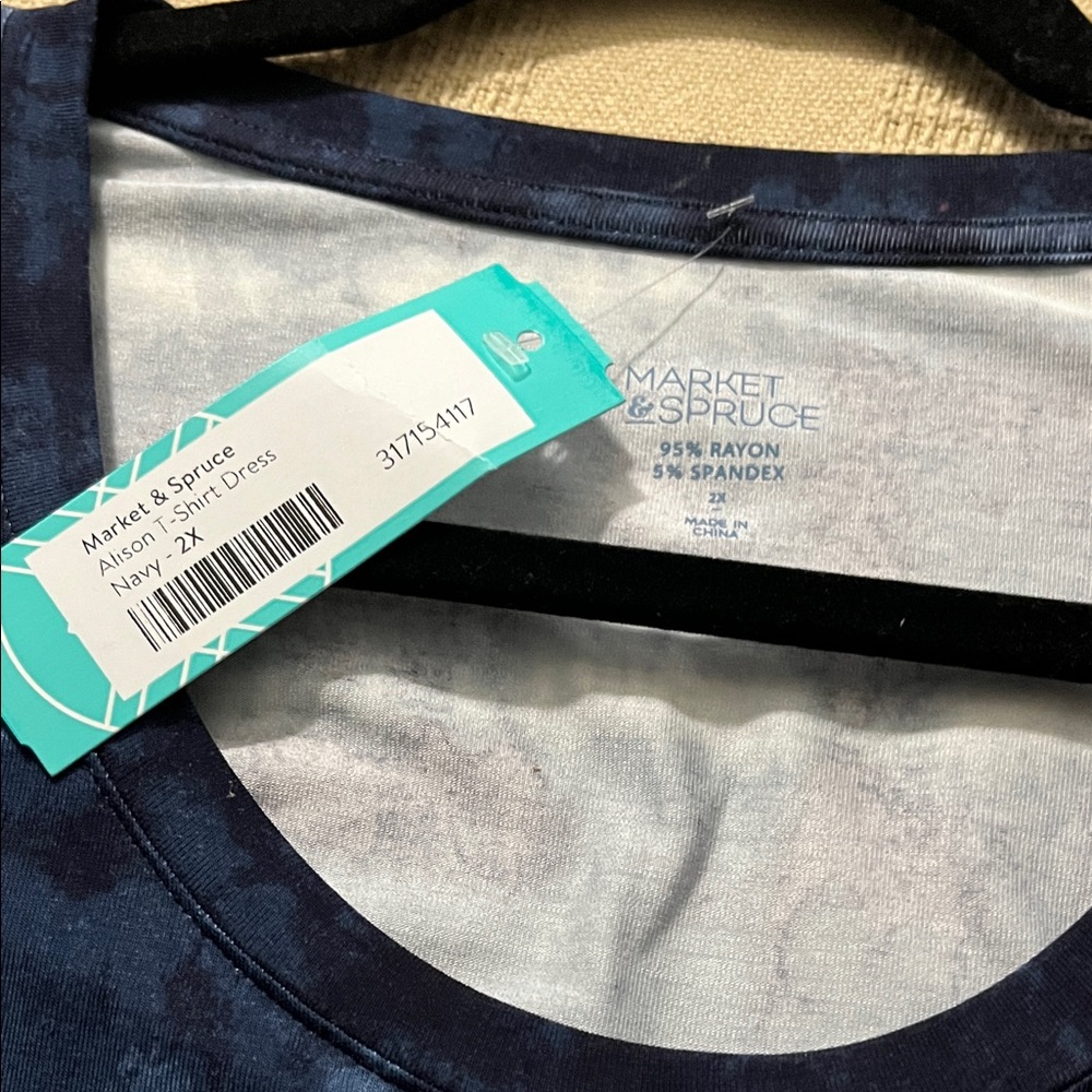 Market and Spruce Navy Blue Tie-Dye Women's Dress in size 2x - NWT - Picture 3 of 5